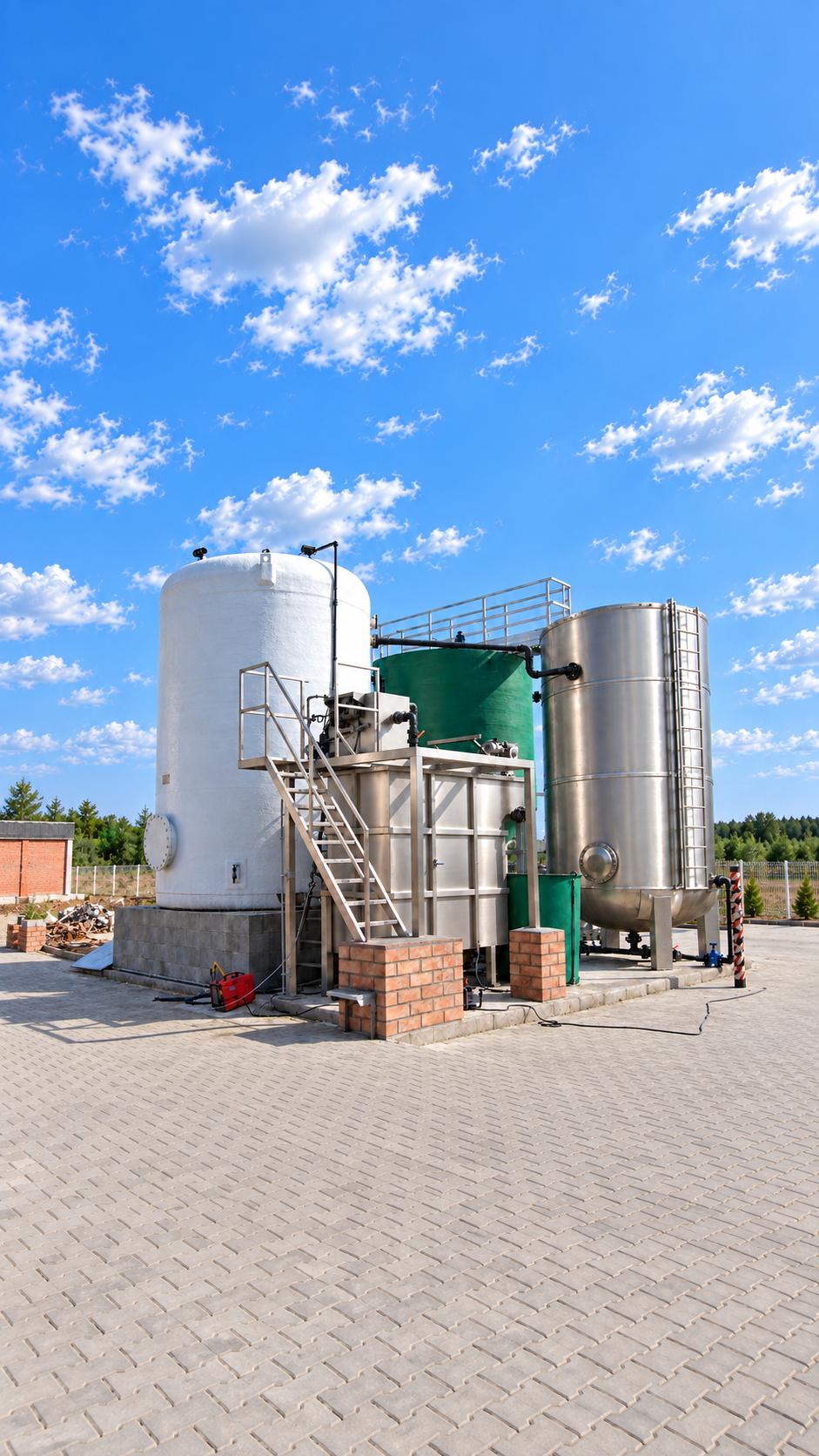 Planta de pretratamiento para aguas residuales industriales con cribado y desarenado