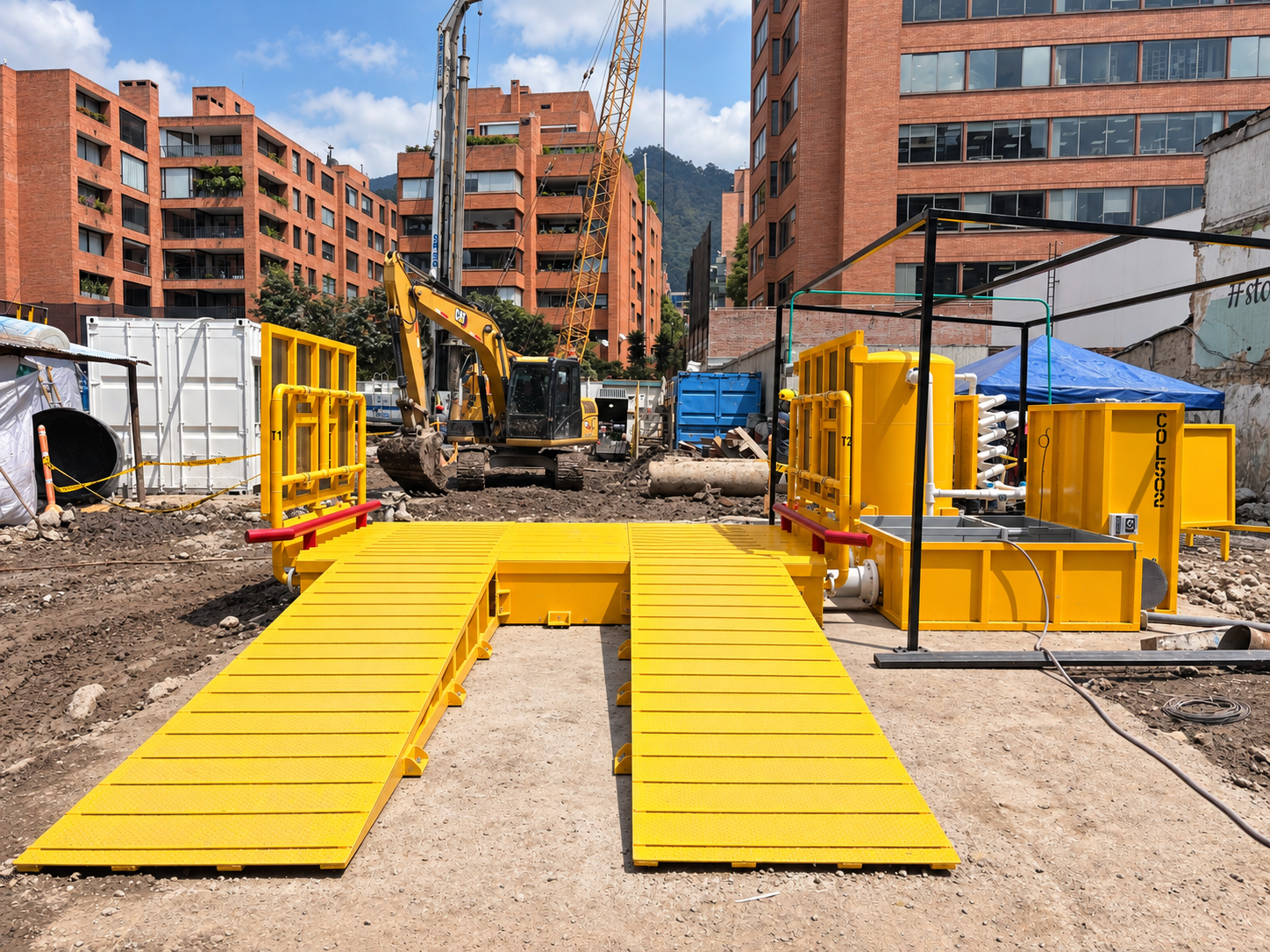 Sistema de lavado de llantas para TRIADA SAS